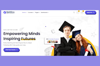 design a powerful e learning website with courses and student portal