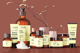 do premium cosmetic packaging design, luxury skincare label design and 3d mockup
