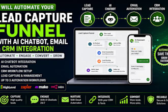 automate your lead capture funnel with ai chatbot email and CRM integration