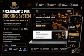 develop pub booking and party booking website