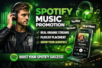 professional spotify music promotion for real organic streams, playlist growth