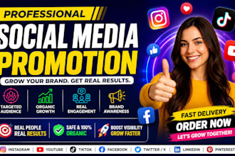 professionally promote your social media for organic growth