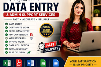 do professional data entry, copy paste, PDF conversion, excel and web res