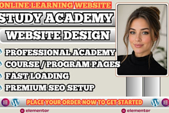 study academy website, education website, online learning website