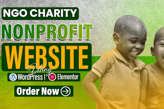 design ngo charity nonprofit website using wordpress elementor