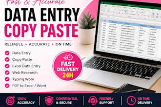 do data entry,typing, copy paste and virtual assistant tasks