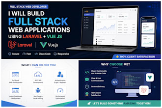 develop a custom laravel and vue js web application