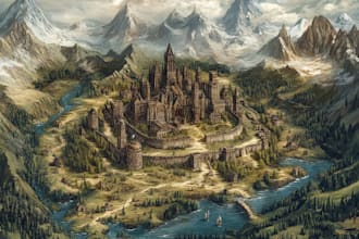 unique vector map, realistic or fantasy