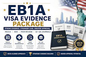 build eb1a evidence package with media, ieee, peer review and journals