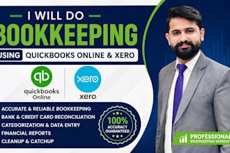 bookkeeping using quickbooks online and xero, including bank reconciliation