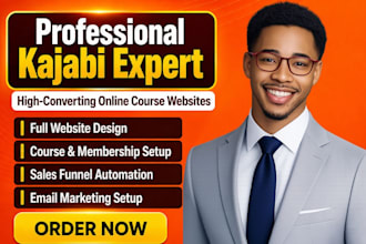 design a kajabi online course website, kajabi sales funnel and kajabi expert
