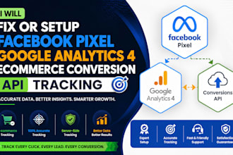 fix and setup facebook pixel google analytics ecommerce conversion API tracking