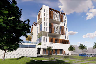model 3d building in blender to integrate on google map, landscape revit 3dmodel
