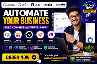 build airtable softr glide app with zapier make automation