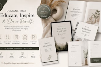 design professional lead magnet, ebook, workbook, freebie and canva template