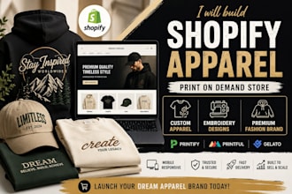 design shopify clothing website design print on demand printify printful store