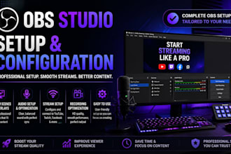 set up obs studio for streaming, recording, scenes, and audio optimization