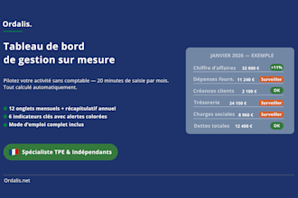 créer votre tableau de bord de gestion excel personnalisé