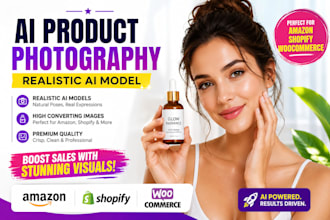 ai product photography with realistic ai model for amazon shopify woocomerce wix
