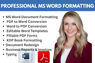 format, edit, and design microsoft word document professionally