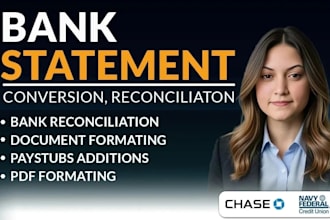 professional bank statement and report formatting service