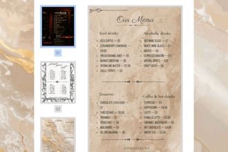 create  menu  canva templates