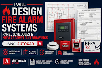 design fire alarm systems, panel schedules, nfpa 72 compliant drawings autocad