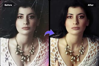 restore old photos, enhance quality and fix damaged images professionally
