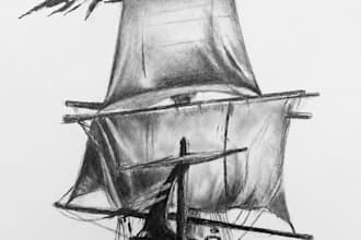 hand draw vintage ships and classic cars in an expressive sketch style