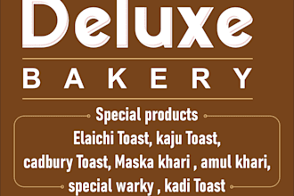 design professional bakery pouch, wrapper and sticker label