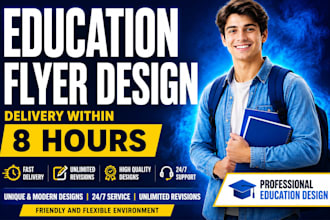 design professional education, school flyer, poster and brochure design