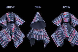create realistic clo3d garment design and visualization