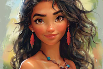draw pet portrait into cartoon disney