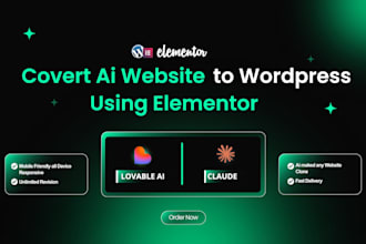 clone claude, lovable ai website to wordpress using elementor pro