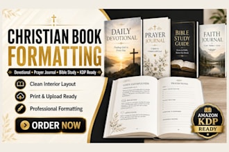 format christian book, devotional, prayer journal and bible study for amazon KDP