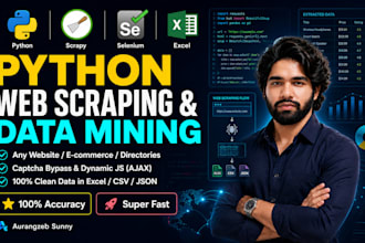 do python web scraping, data scraping, and data mining