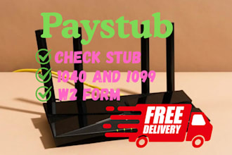 make paystub, pay stub, check stub , w2 and payroll