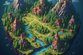 design custom 3d isometric city and location maps