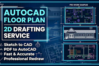 provide professional cad conversion and floor plan drafting