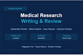 provide medical case report, systematic review, meta analysis and manuscripts