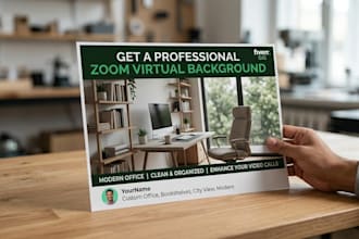 design professional zoom virtual backgrounds with your logo