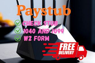 prepare w2, paystub, pay check, payroll