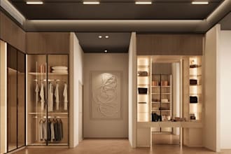 design modern bedroom spa bathroom closet design restroom, 3d interior rendering