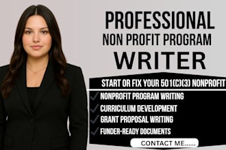 write nonprofit programs, curriculum, and winning grant proposals in 12 hours