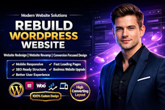 build rebuild design redesign wordpress website business website development