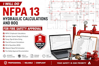 nfpa 13 hydraulic calculations and boq for fire safety approval