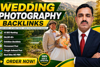 build ai SEO wedding photography white hat manual backlinks