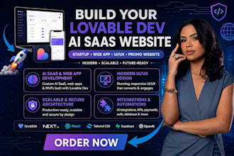 build lovable dev ai saas website startup web app UI app promo website