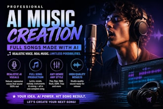 create ai music, ai song, ai audio with realistic voice and full license