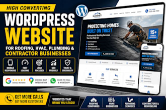 design roofing hvac plumbing contractor wordpress website